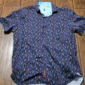 Visconti Black Button Up Short Sleeve Md